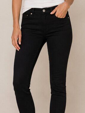 7 For All Mankind The Skinny Jeans Women's Size 28 Black Stretch Denim Designer